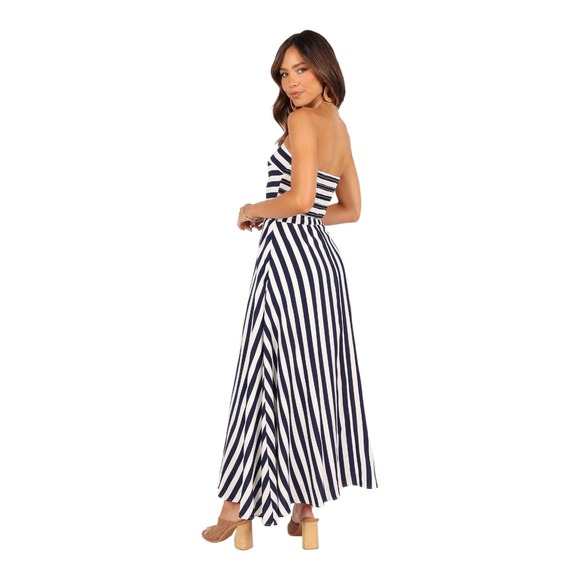 Petal + Pup Navy Blue White Striped Maxi Skirt High Waisted Full Length Small - Picture 4 of 9